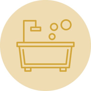 küvet web simgesi basit illüstrasyon 