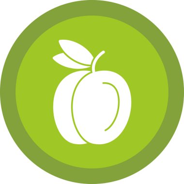 Şeftali simgesi vektör çizimi düz tasarım