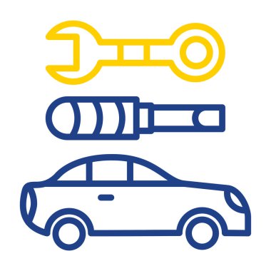 araba onarım servisi vektör illüstrasyonu