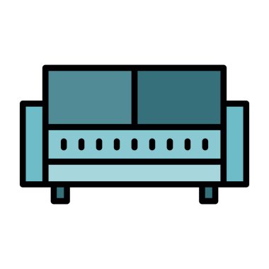 Beyaz arka plan üzerinde kanepe şeffaf işareti izole kanepe simge vektör