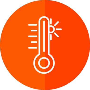 sıcaklık simgesi. Termometre vektör simgesinin basit çizimi