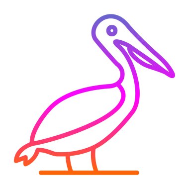 Pelikan kuşu. Web simgesi basit illüstrasyon