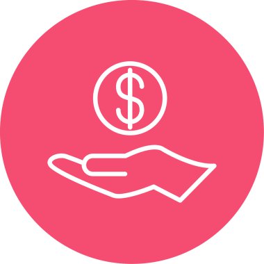 Bir dolar işareti simgesinin vektör illüstrasyonu