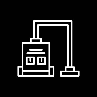 Elektrikli süpürge simge vektör çizim              