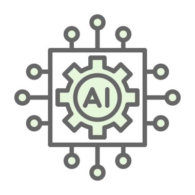 AI simge vektör çizim