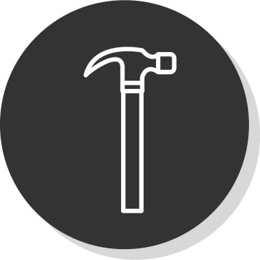  düz çekiç araç simgesi vektör illüstrasyonu