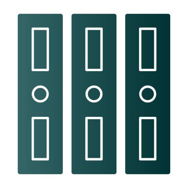 Çift kapılı düz simge vektörü