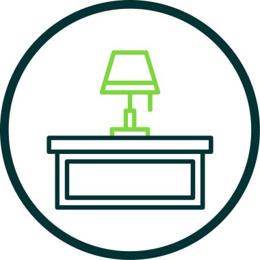 Masa lambası simgesinin vektör illüstrasyonu 