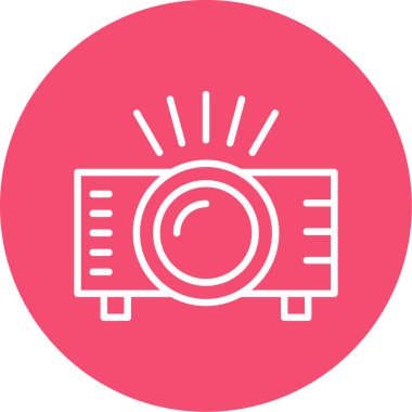 Projektör simgesi, vektör illüstrasyonu 