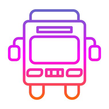 Otobüs. Web simgesi basit illüstrasyon             