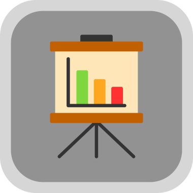 Bir sunum simgesinin vektör illüstrasyonu 