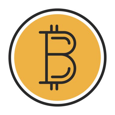 Basit bitcoin simgesi, vektör illüstrasyonu