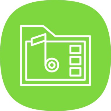 Müzik klasörü. Web simgesi basit illüstrasyon