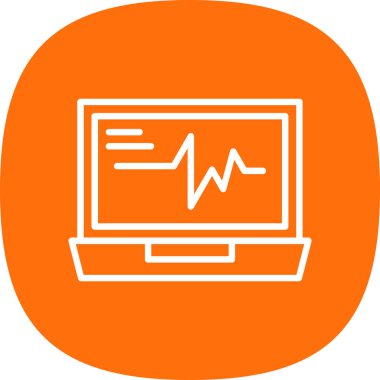 Vector Illustration ECG Kalp atışı Ekranı. Sağlık Geçmişi
