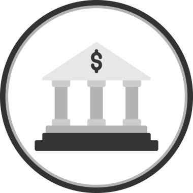 Banka binası ikonu. düz tasarım illüstrasyon. 