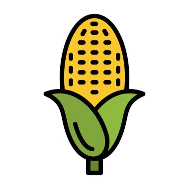 Mısır ikonu. özet mısır mısır vektör rengi düz izole