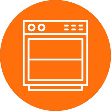 Mutfak ve ev ikonu, bulaşıkçı sembolü, modern illüstrasyon 