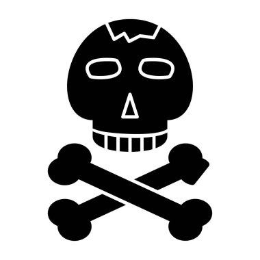 Kemikli kafatası. Web simgesi basit illüstrasyon 