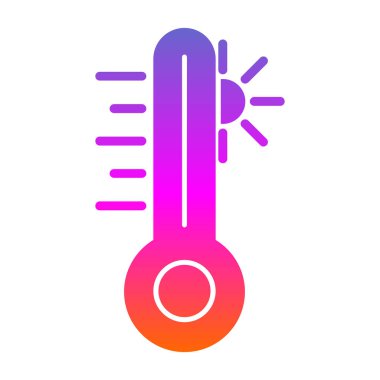 sıcaklık simgesi. Termometre vektör simgesinin basit çizimi