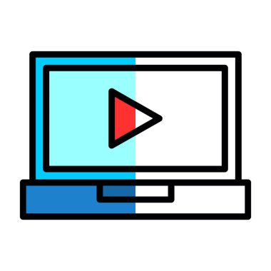 dizüstü bilgisayar simgesi, vektör illüstrasyonu basit tasarım