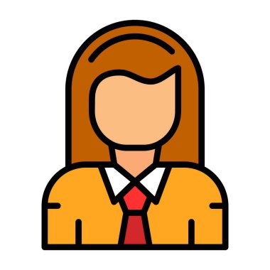 İş kadını avatar simgesi, vektör illüstrasyonu 