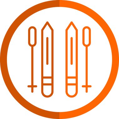 Termometre simgesi. Vektör biçimi yuvarlak açılı, turuncu renk ve beyaz arkaplan içeren düz ikonik semboldür.