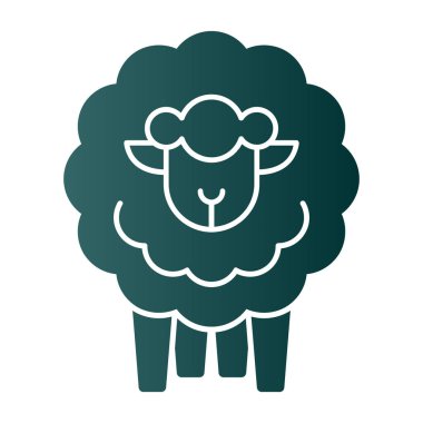 Koyun yassı simgesi, vektör illüstrasyonu 