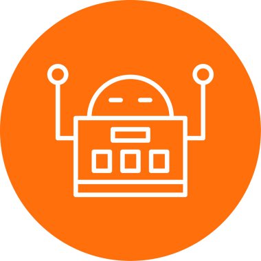 robot düz simgesi, vektör illüstrasyonu