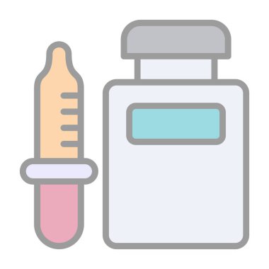 şişe ve şırınga vektör simgesi