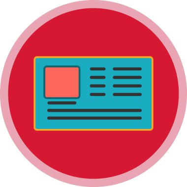 Kimlik kartı web simgesi, vektör illüstrasyonu 