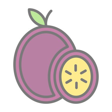 meyve vektörü renk çizgisi simgesi