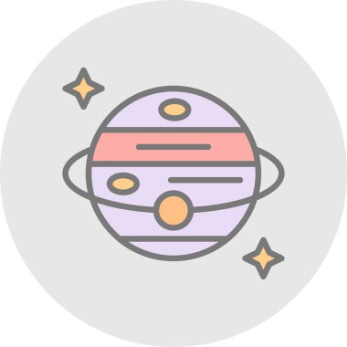 gezegen simgesi, vektör illüstrasyonu basit tasarım