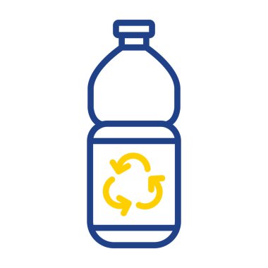 Geri dönüşüm işareti ve şişesinin vektör çizimi            