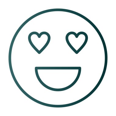 aşk emojisi simgesi, vektör illüstrasyonu