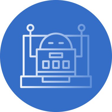 robot düz simgesi, vektör illüstrasyonu