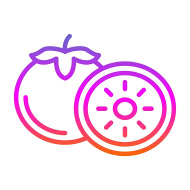 Hurma meyvesi. Web simgesi basit illüstrasyon