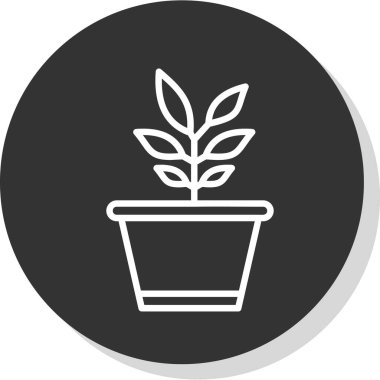 Saksı bitkisi. Web simgesi basit illüstrasyon