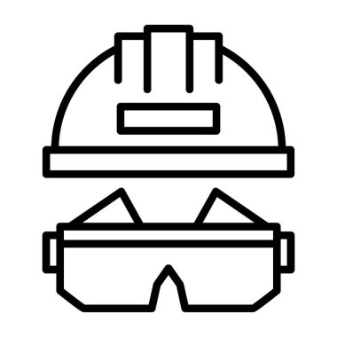 Kask ikonu. Web için kask vektör simgelerinin özet çizimi