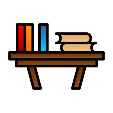 kitaplık raf ikonu vektör illüstrasyonu