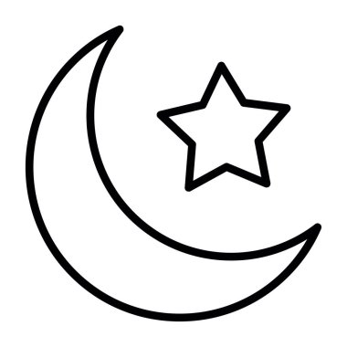 Ay simgesi, vektör illüstrasyonu basit tasarım