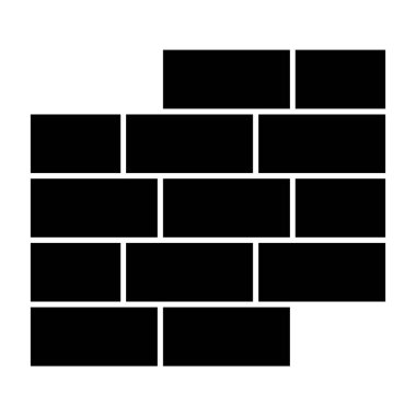 İnşaat tuğlaları düz simge, vektör illüstrasyonu