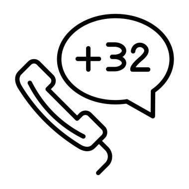 Belçika 'nın ülke kodu (+ 32) vektör simgesi 