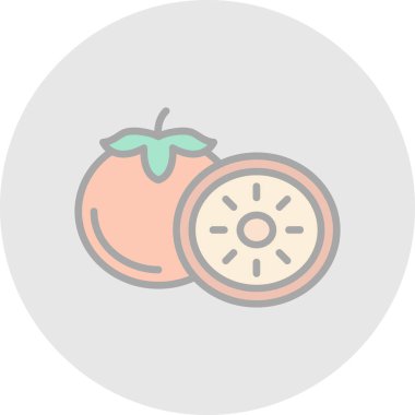 Hurma meyvesi. Web simgesi basit illüstrasyon