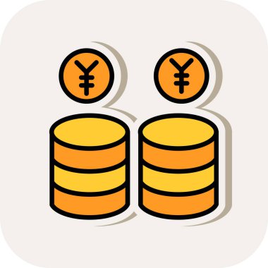 Bozuk paralar ve dolar işareti simgesi, vektör illüstrasyonu