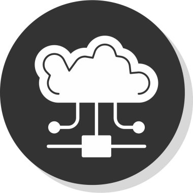 Bulut Hesaplama web simgesi basit tasarım illüstrasyon arkaplanı 