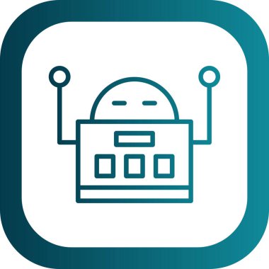 robot düz simgesi, vektör illüstrasyonu