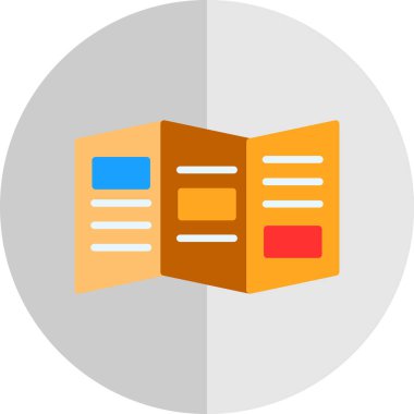 Broşür simgesi, vektör illüstrasyonu basit tasarım