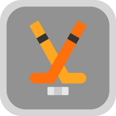 Web ve mobil uygulama için düz stil izole edilmiş vektör illüstrasyonunda buz hokeyi simgesi.