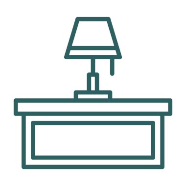 Masa lambası simgesinin vektör illüstrasyonu 