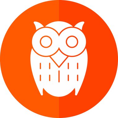 Baykuş düz simgesi, vektör illüstrasyonu 